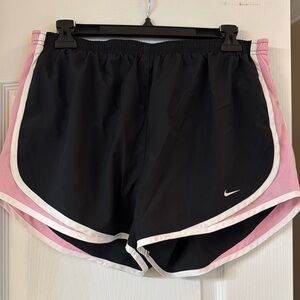 Nike Black and Pink Athletic Shorts Tempo Style
